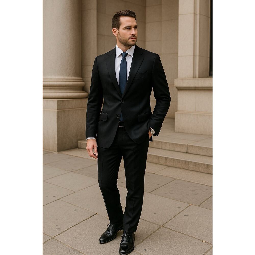 Arnold Brant Sport Coat 44 R 100% Cashmere Jacket Blazer 3 Button Black Canada